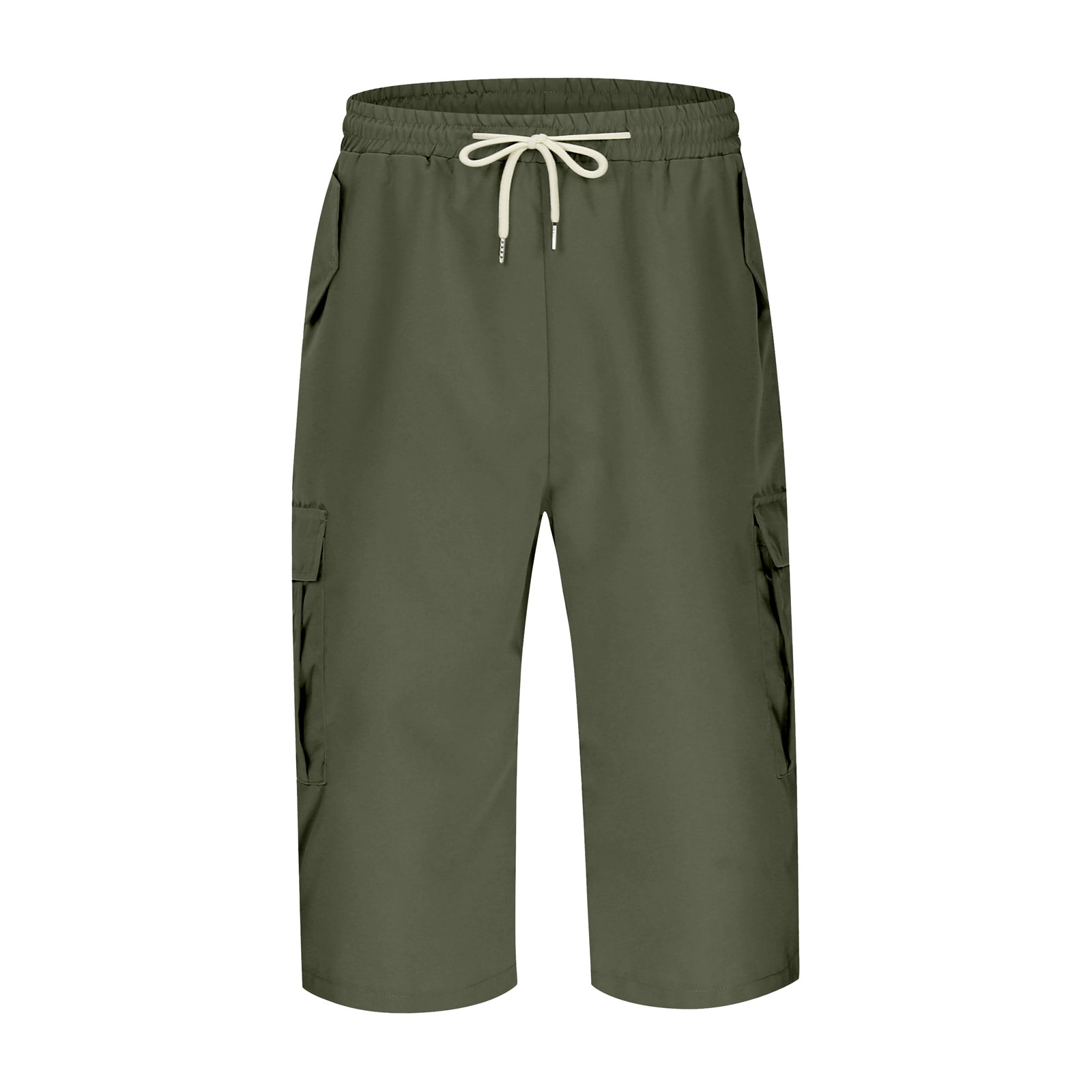 thumbnail image 2 of Pantalones cortos cargo para hombre con múltiples bolsillos: poliéster resistente, largo medio, perfectos para actividades al aire libre y para combinar con camisetas., 2 of 8